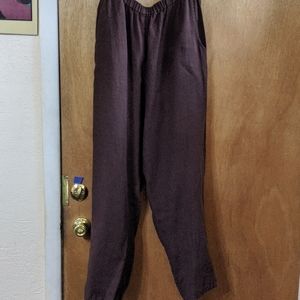 Flax Chocolate Brown Size M Pants
